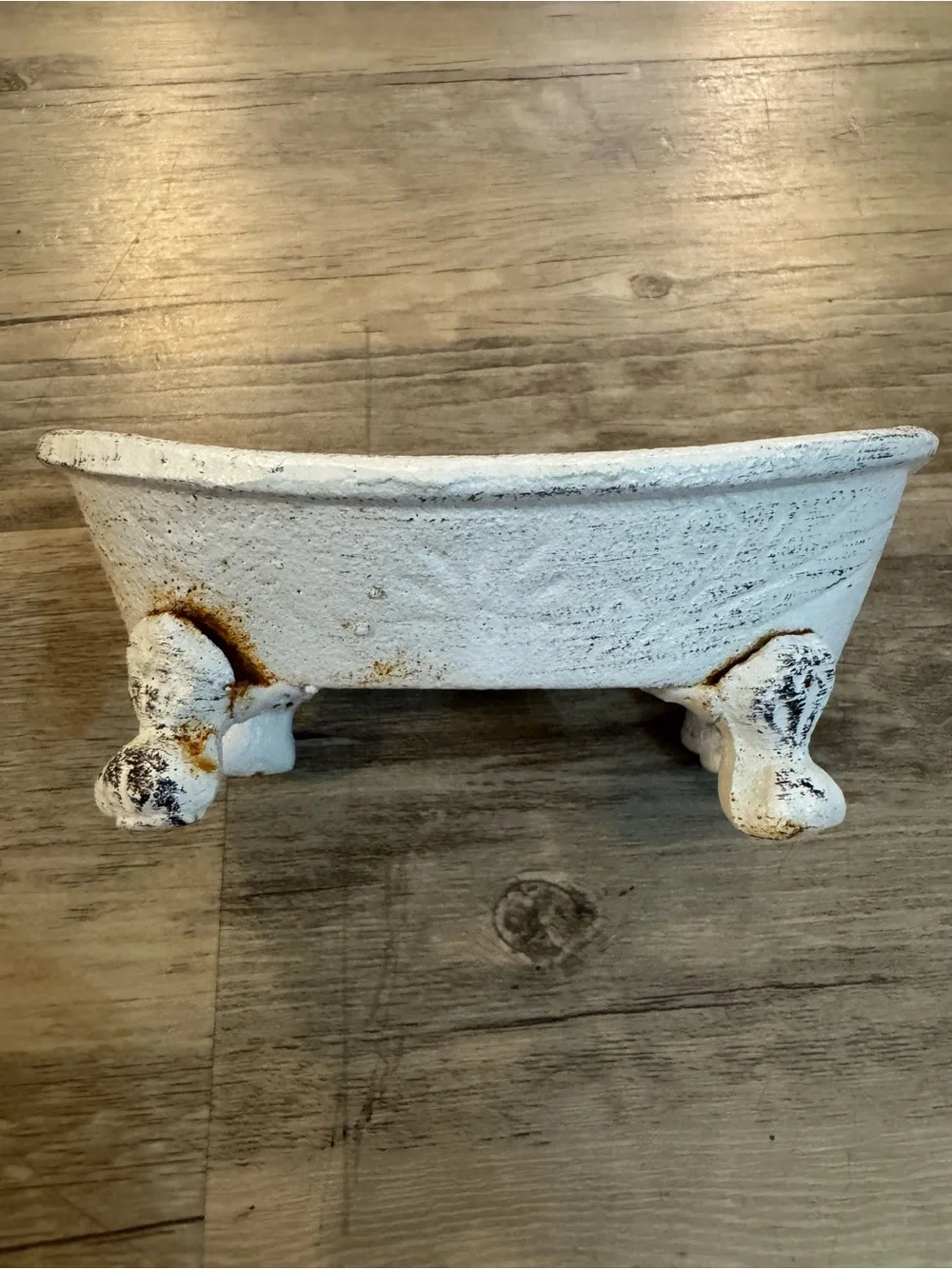 Vintage White Clawfoot Soap Dish Vanity Tray 5.5 Inch Oval Bathroom Accessory